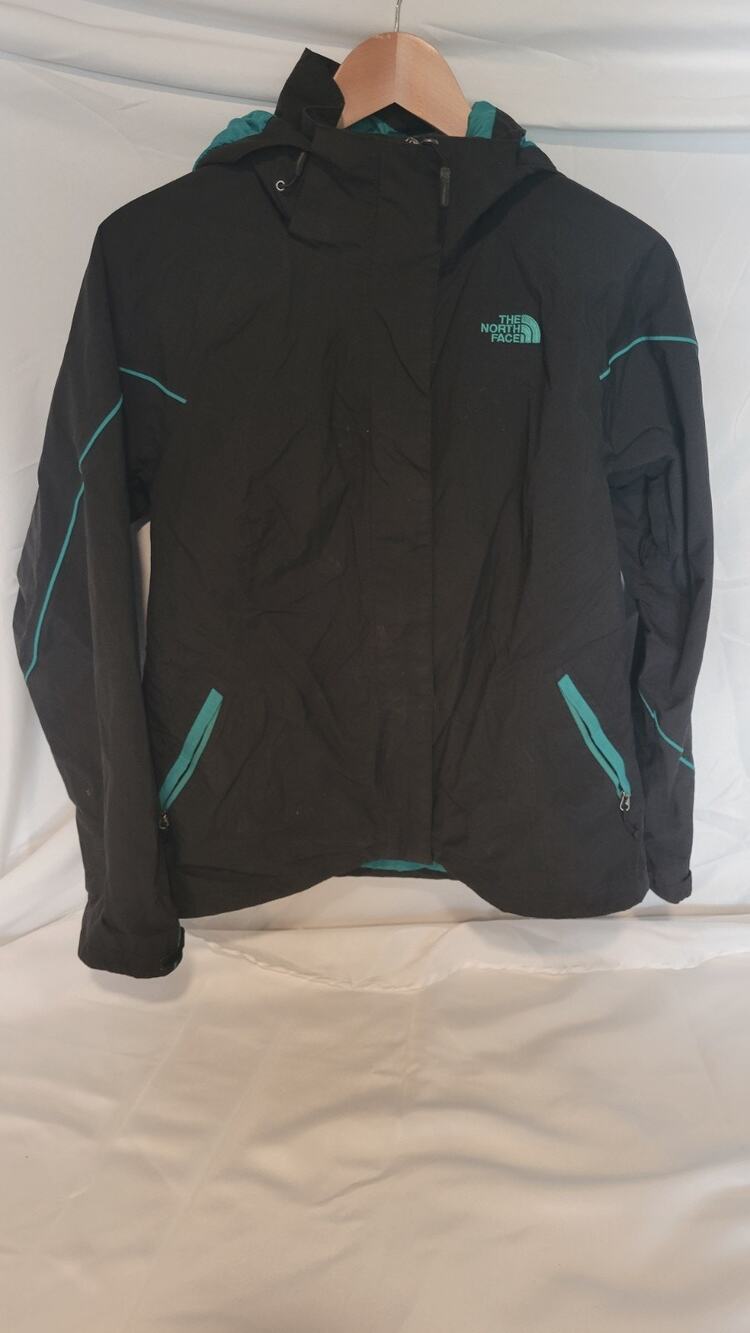 The North Face Women's Medium Black Teal Hooded Full Zip Outdoor Jacket
